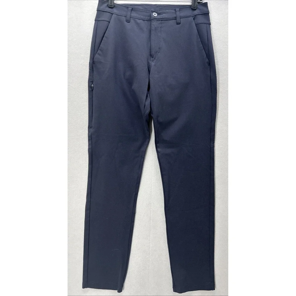 BYLT Premium Basics Everyday Pant 2.0 Mens 30x32 Tall Slim Fit Navy Blue Stretch